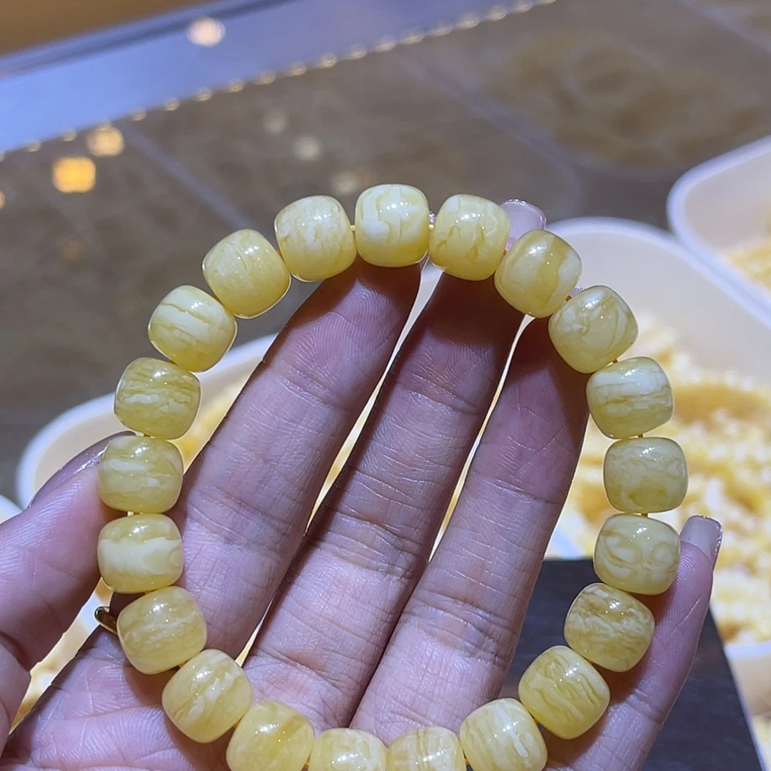 琥珀未镶嵌手链蜜蜡手串10.8