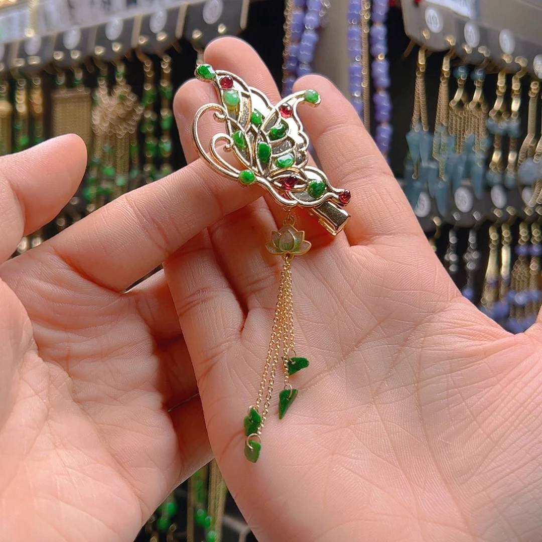 翡翠合金耳坠翡翠