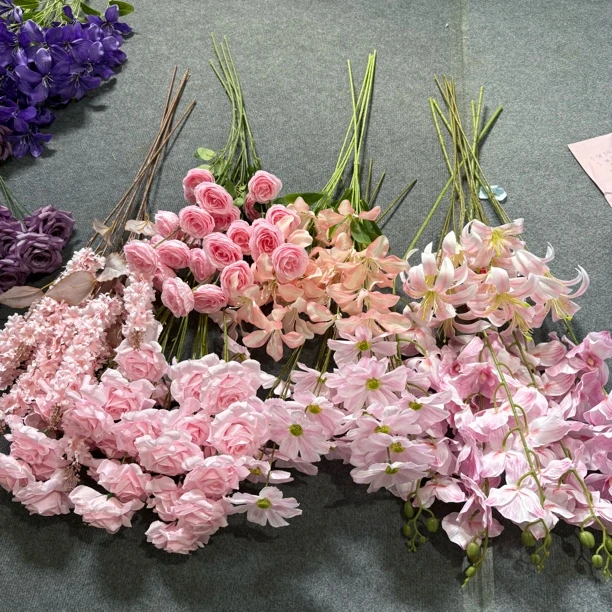 粉色共50支 仿真花绢布款式 多款