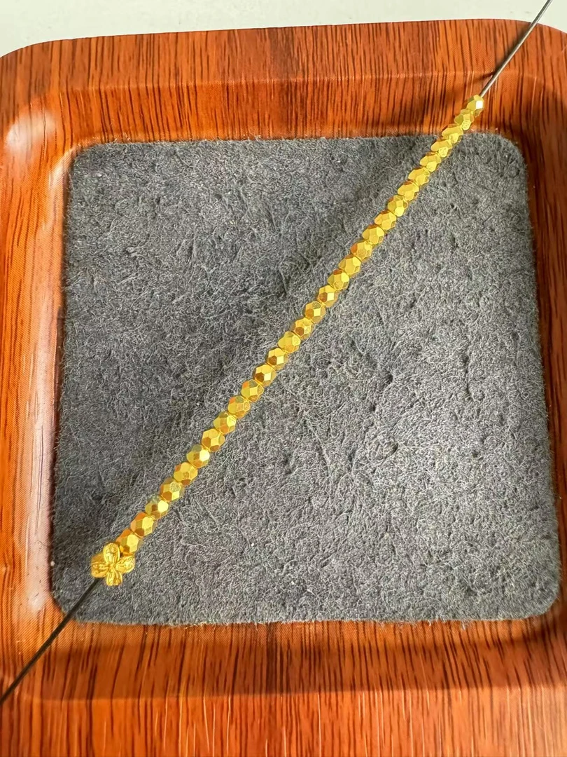足金999 卡3蹦迪金珠桂花中串