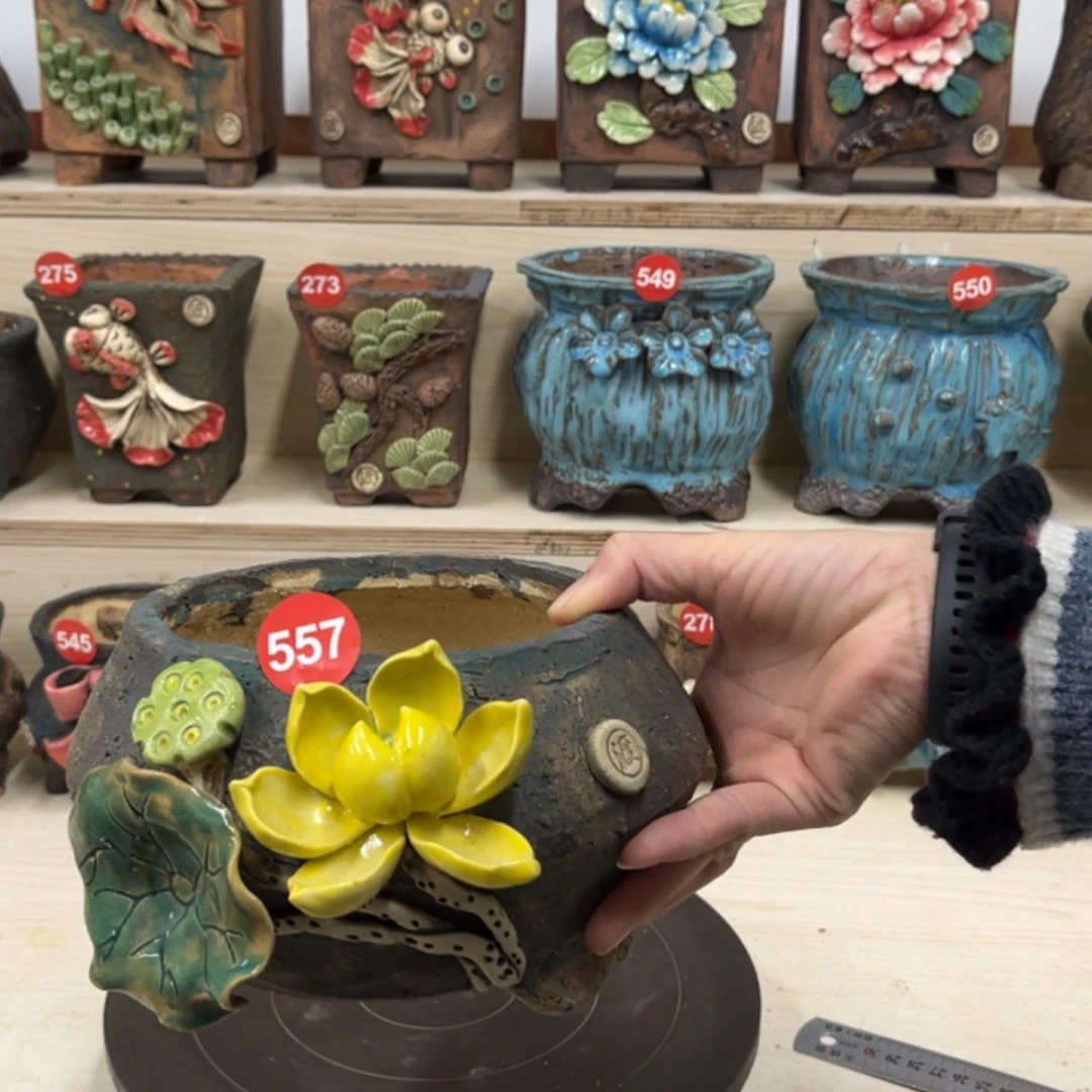 【闪购商品】紫砂花盆557内口13外高12