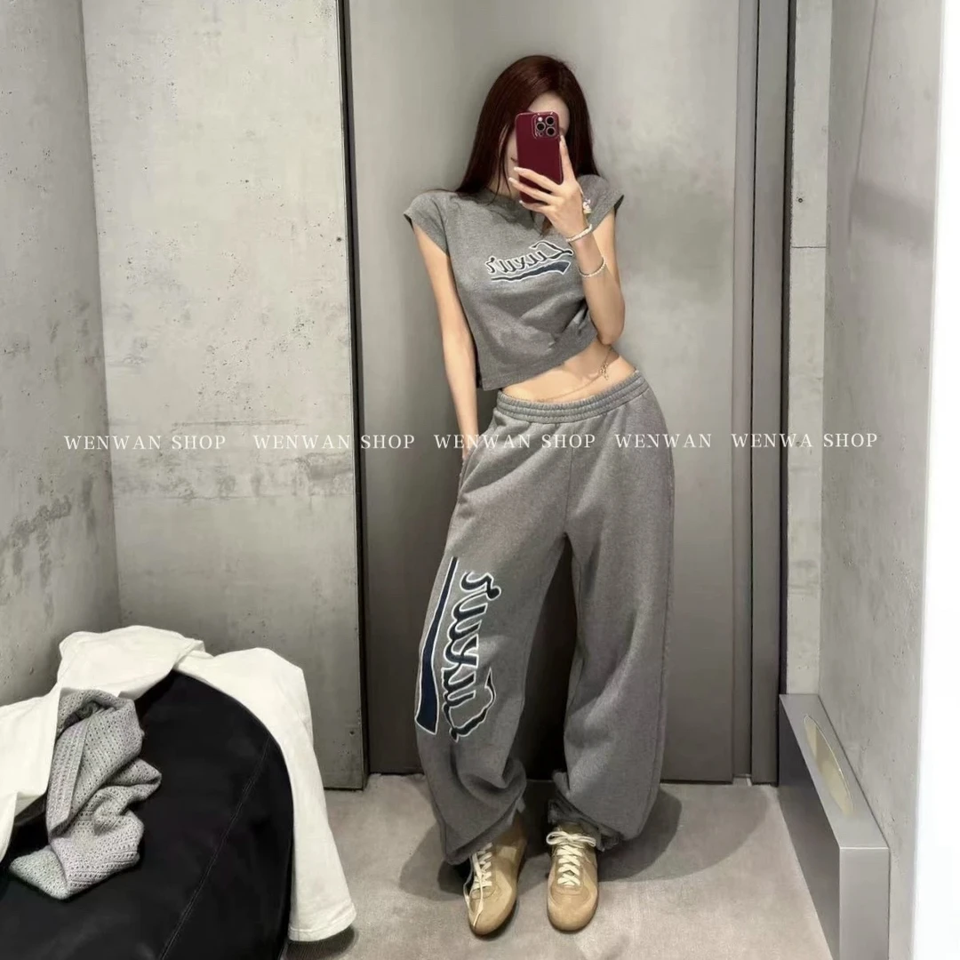 【留学生既视感】3款！灰色印花休闲运动套装