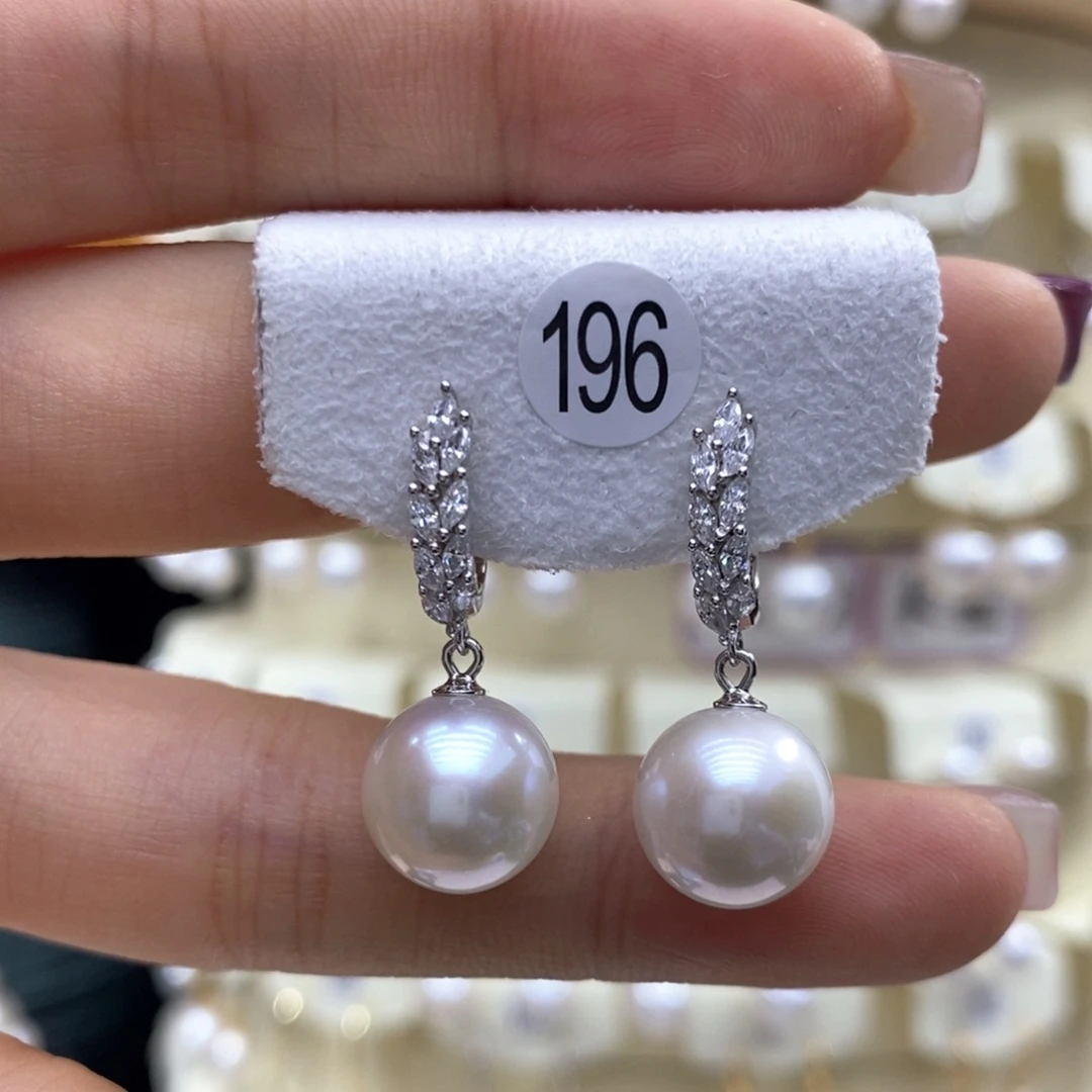 淡水珍珠耳饰银S925镶嵌
