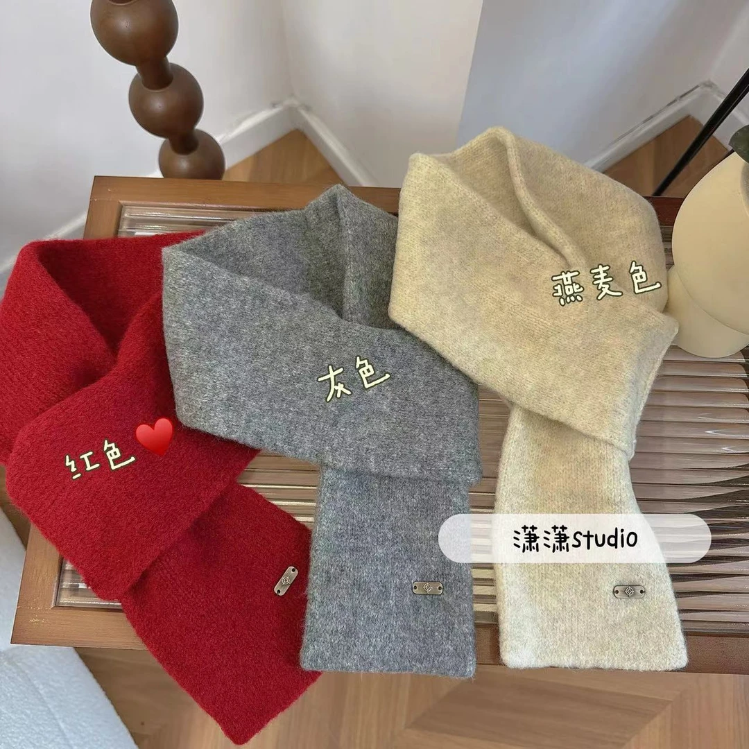 【穿孔小围巾】潇潇自制日韩风韩系穿孔百搭氛围感小围巾XX0018