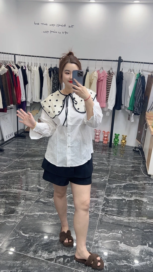 2025新款大码女装法式上衣娃娃长袖宽松衬衫新款设计衬衣国潮958