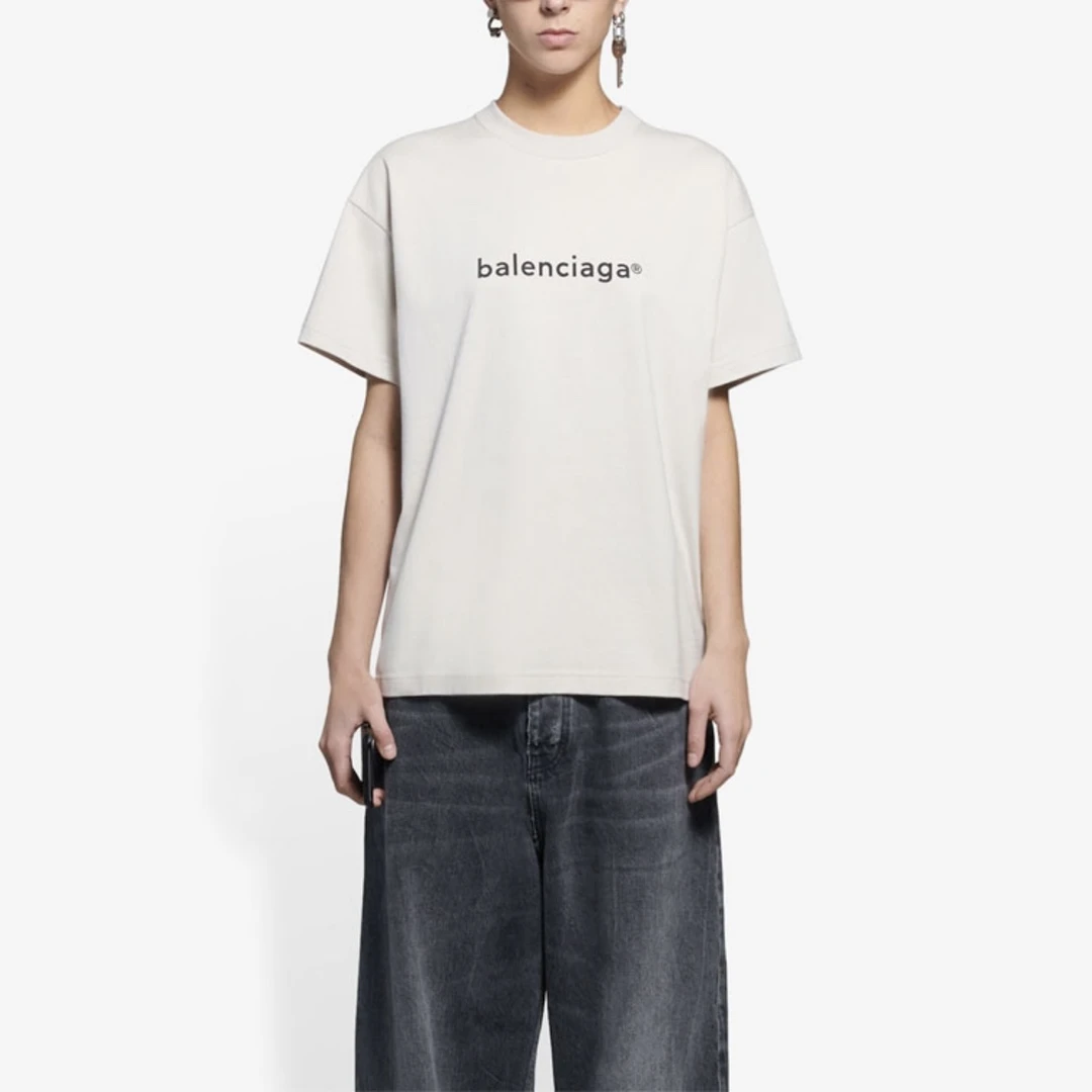99新 Balenciaga/巴黎世家 7799/Logo印花圆领短袖T恤/XS码/99新