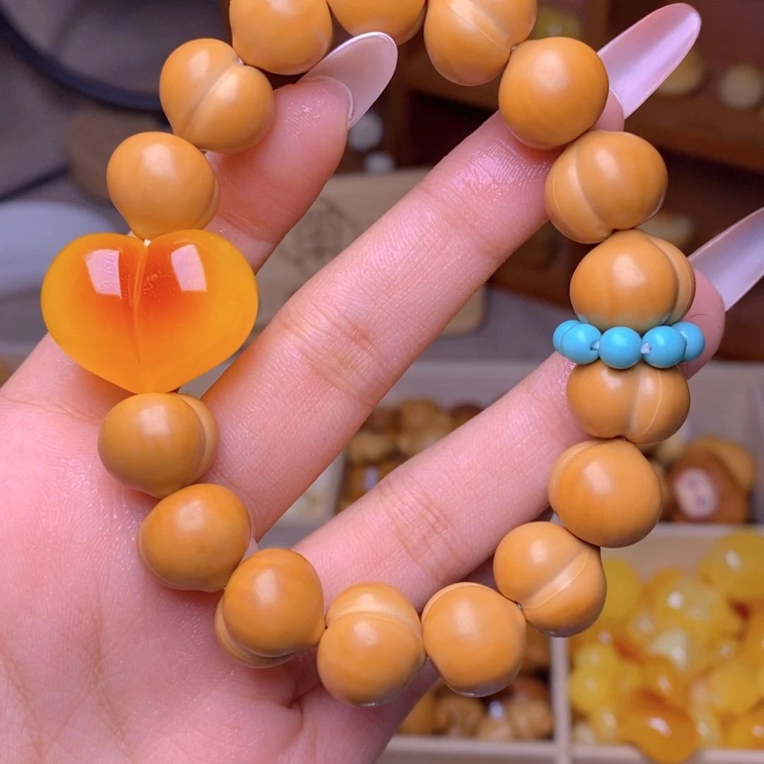 吊坠猴头核桃14柯基手串加二代心绿卡环