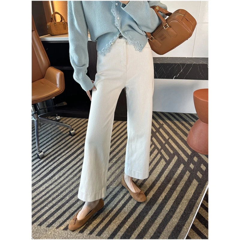 春季秒变腿精~高腰遮胯显瘦直筒九分牛仔裤