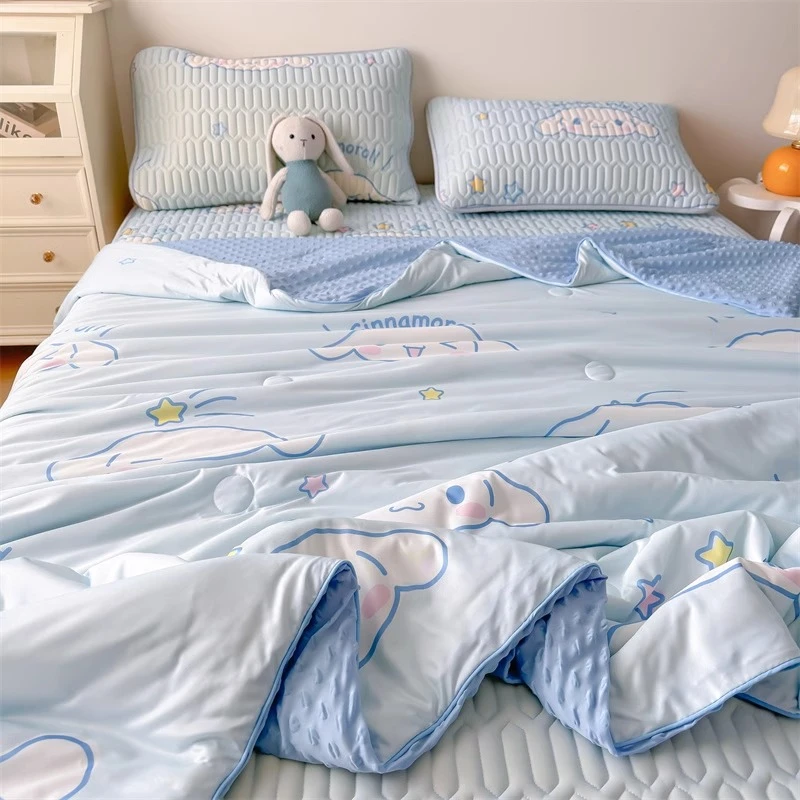 水星家纺适用玉桂狗乳胶席冰丝凉席夏被三四件套夏天床单人宿舍空