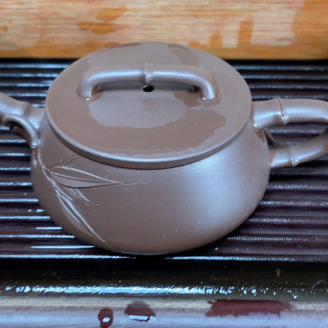 紫砂茶壶高端160cc竹叶石瓢
