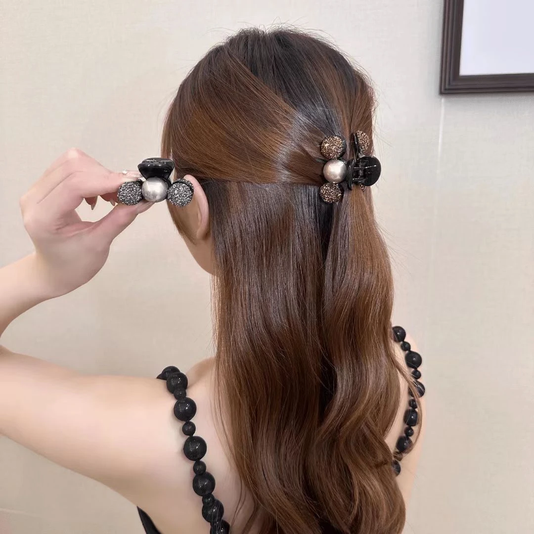 气质温柔披肩发夹抓夹轻奢精致猪猪闪锆气质夹子刘海抓夹时尚百搭