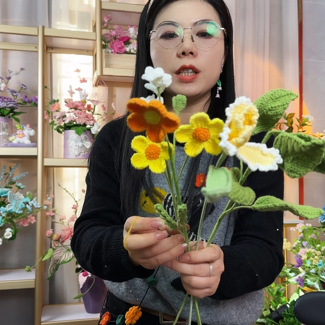 纯手工钩织钩织花束