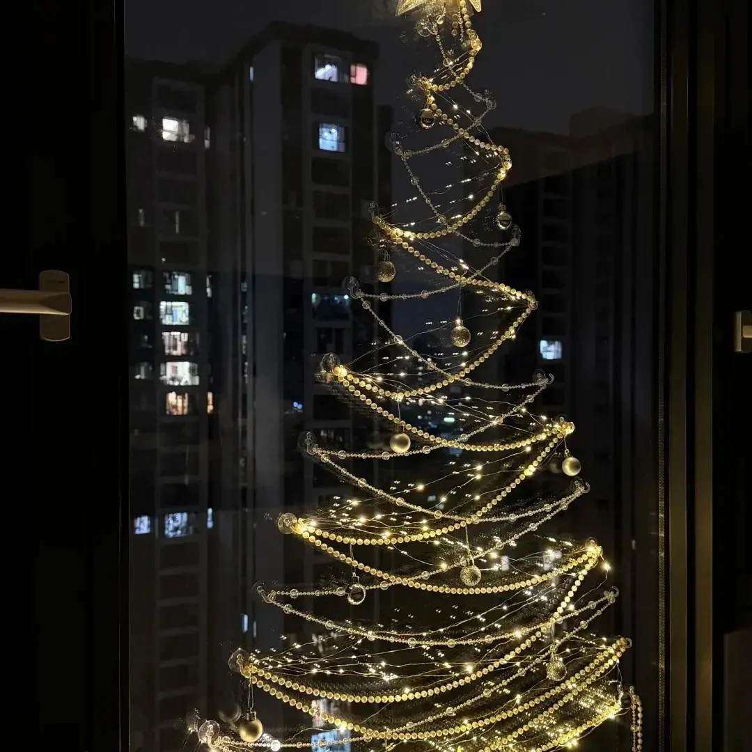 【现货】圣诞节客厅落地窗diy圣诞树挂件道具圣诞节氛围场景布置