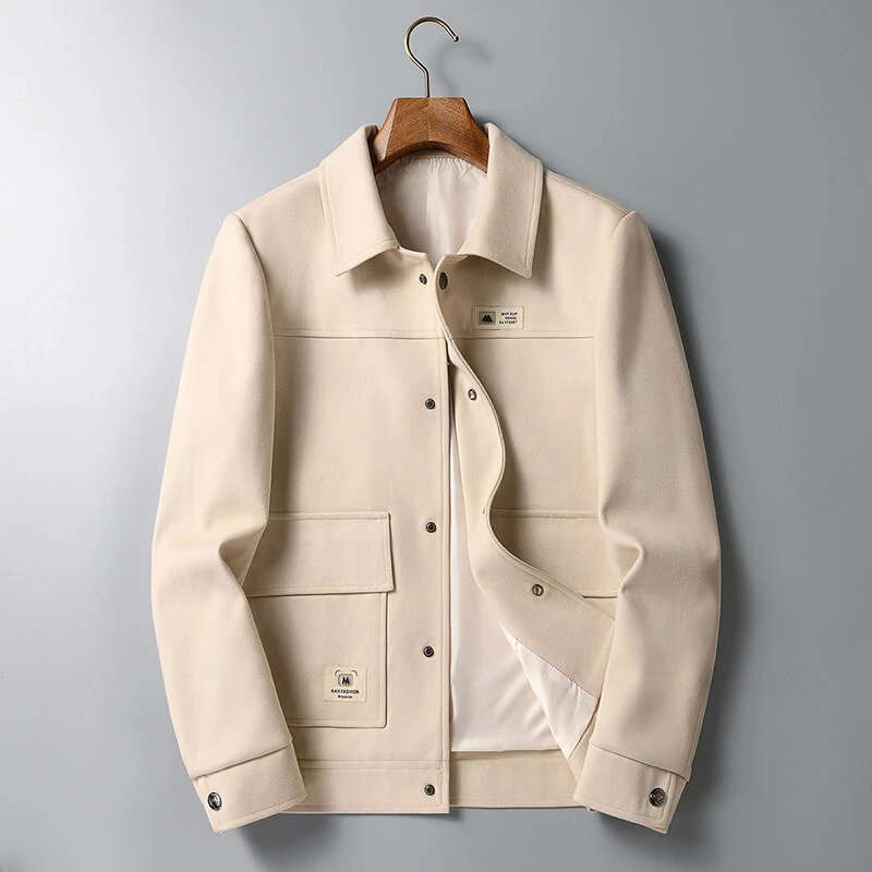 韩版修身时尚高档男士夹克外套2025秋季新款帅气翻领休闲潮流百搭