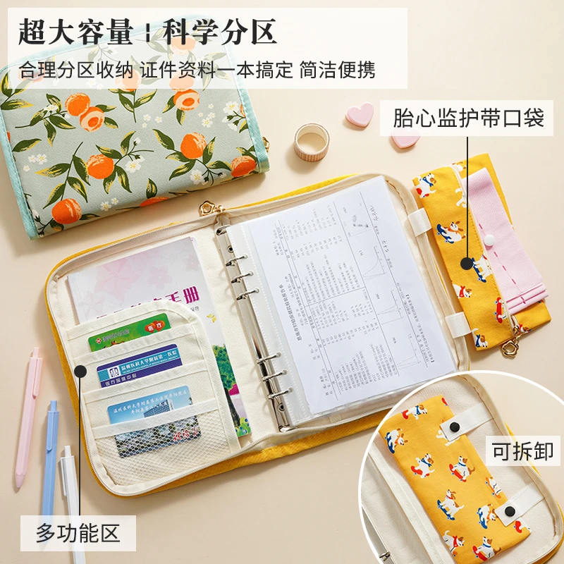 A5新款创意拉链款便携产检报告单手提包孕妈建档B超单孕检收纳册