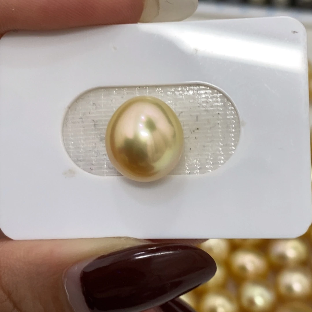 海水珍珠裸珠彩金宝石光无暇11.7m