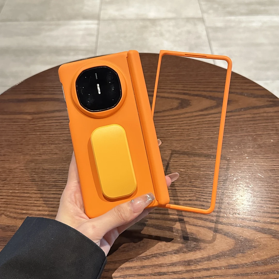 适用华为matex6手机壳matex5典藏版折叠屏爱玛橙磁吸中轴全包支架