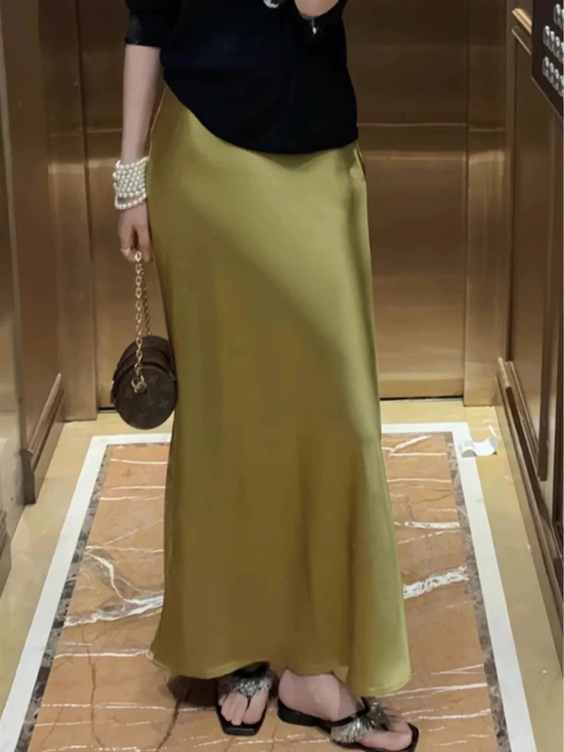 优雅通勤高腰显瘦中长款垂感鱼尾半身裙301