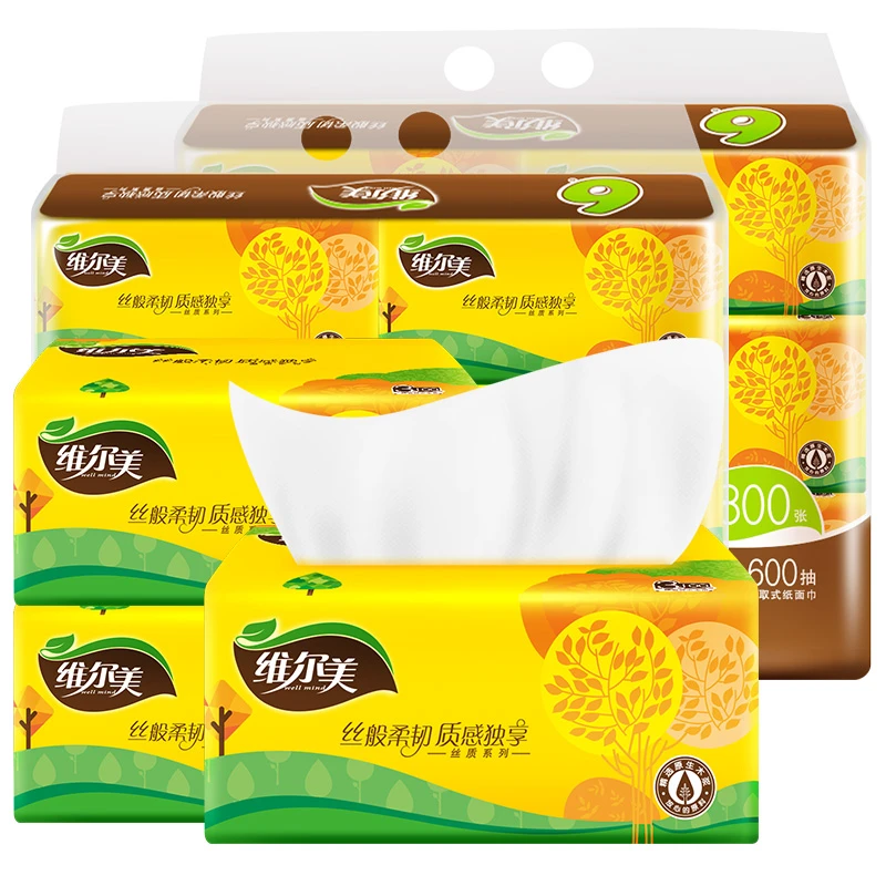 well mind/维尔美【3.8女神节专属】抽纸3层100抽到手6大包