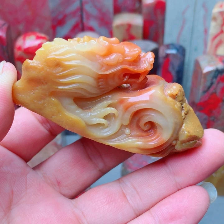 鸡血石昌化高品田黄手玩