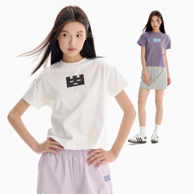 TGWALL「简单小方块」短款T恤简约百搭宽松显瘦纯棉上衣短袖女