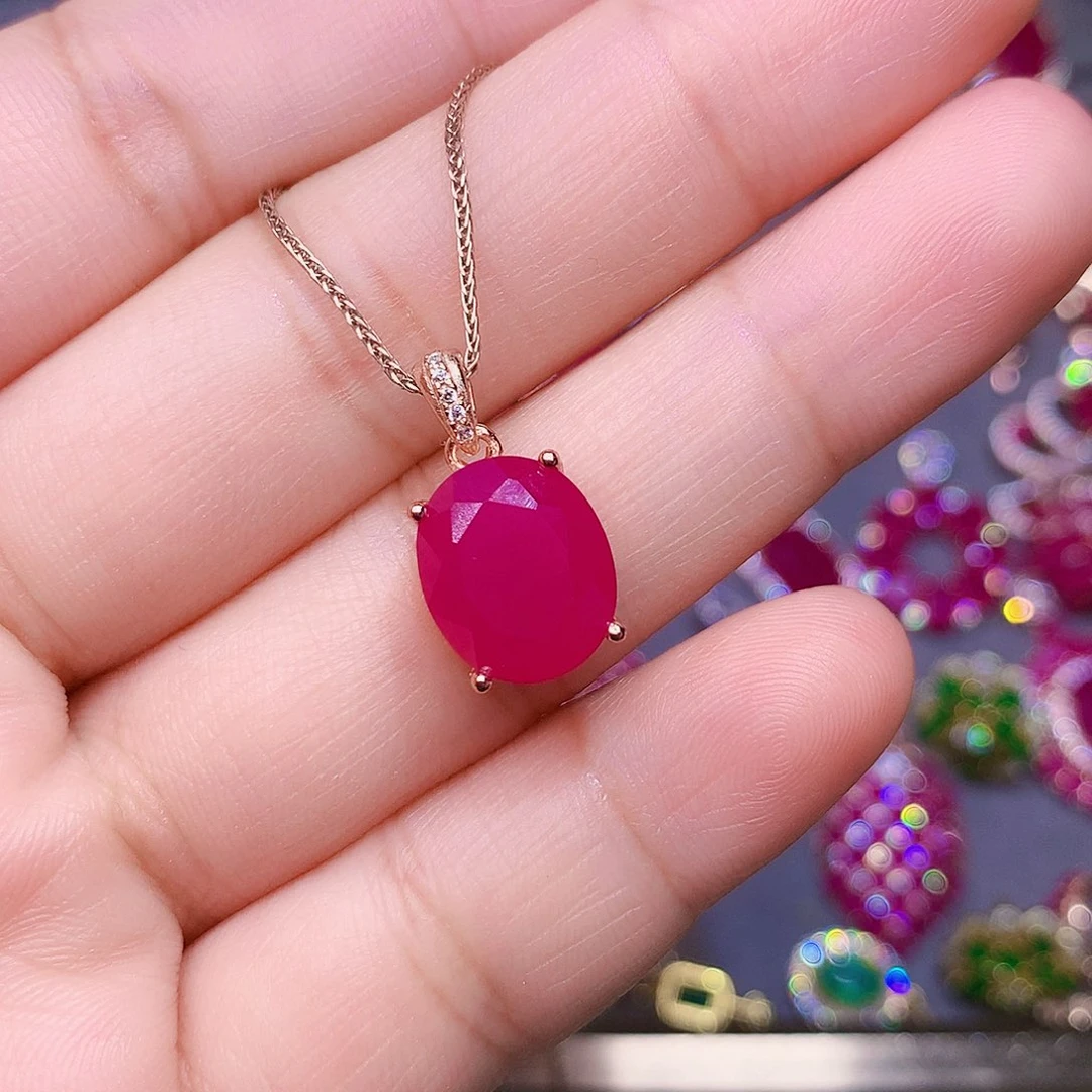 颈饰银S925镶嵌红宝石