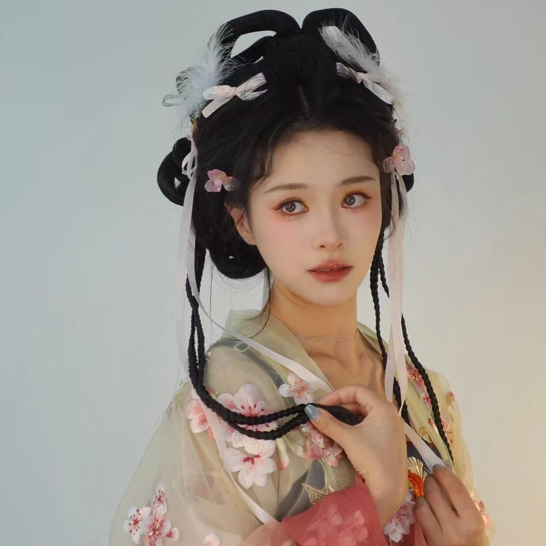 粉黛九件套仙女发饰汉服古风配饰发饰