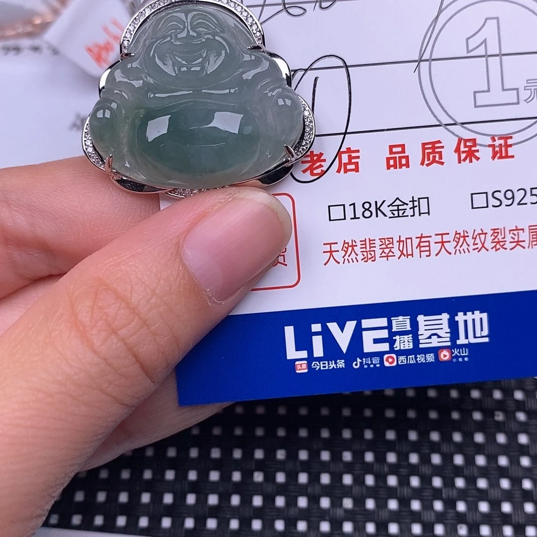 鱼***水翡翠银S925镶嵌颈饰