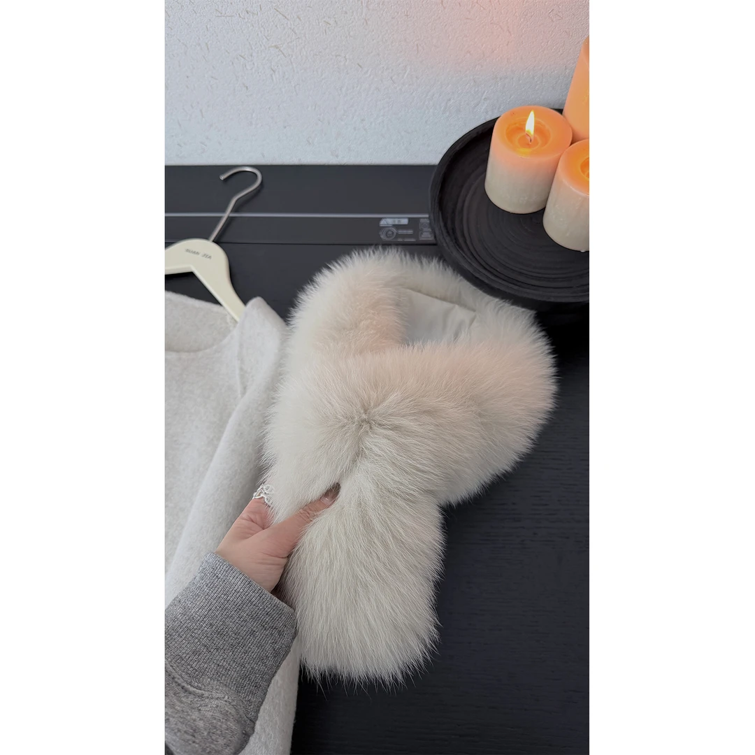 苏安家秋冬狐狸毛围巾围脖保暖毛领