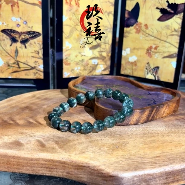 【二妹推荐】高品绿幽灵半盆单圈手串  0733  B91402202 多样性发一