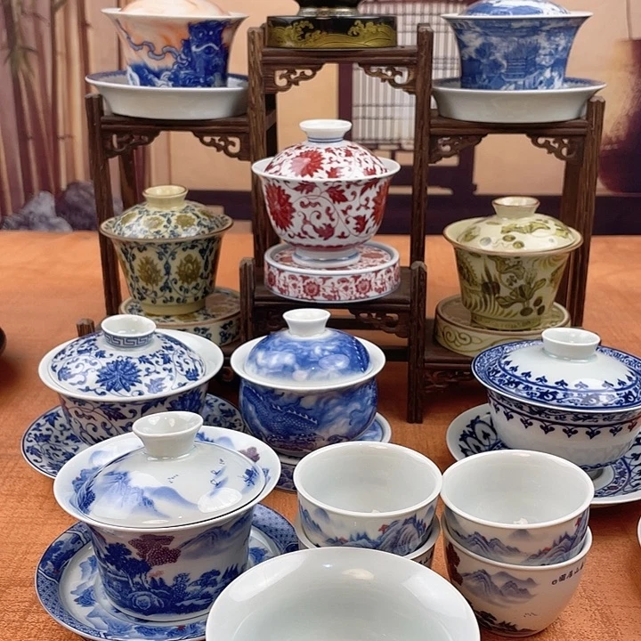 陶摆件富春山居图七件套