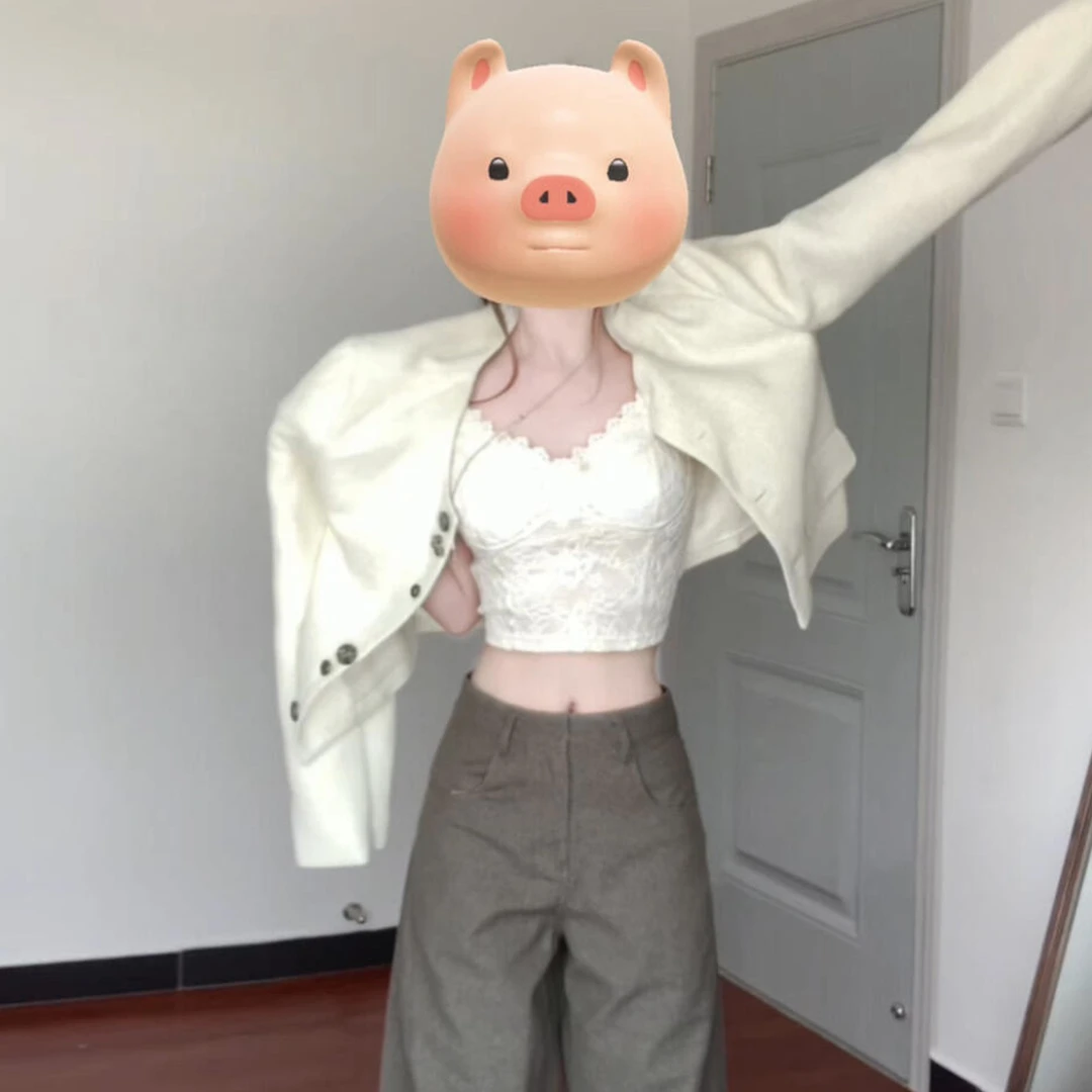 富家千金白色短款开衫外套女秋冬季2025新款高级感休闲小香风上衣