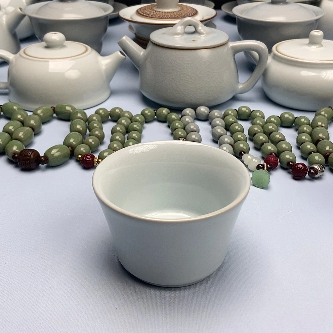 杯微微瑕月白主人杯原矿原釉原产地