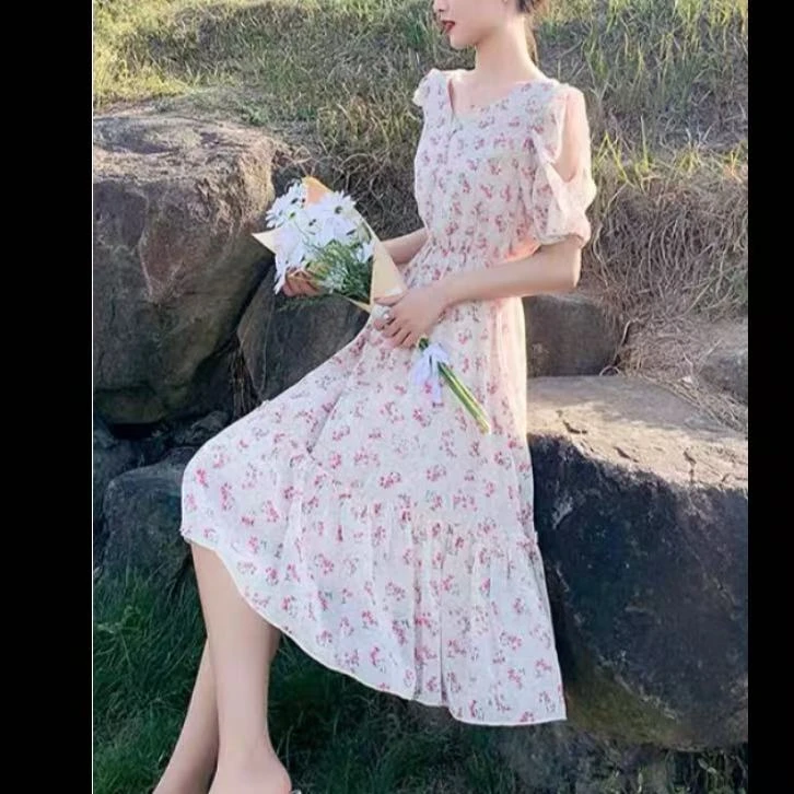 NN1193-时尚女装连衣裙碎花显瘦气质少女