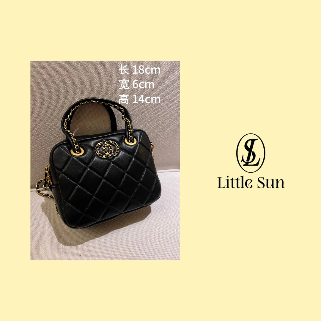 Little Sun「香香饭盒」时尚百搭菱格链条羊皮斜挎包 XTY-NS6226