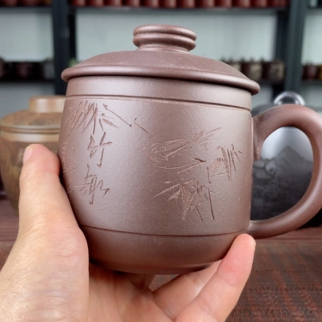 【闪购商品】茶杯紫砂宜兴原矿紫砂盖杯微瑕