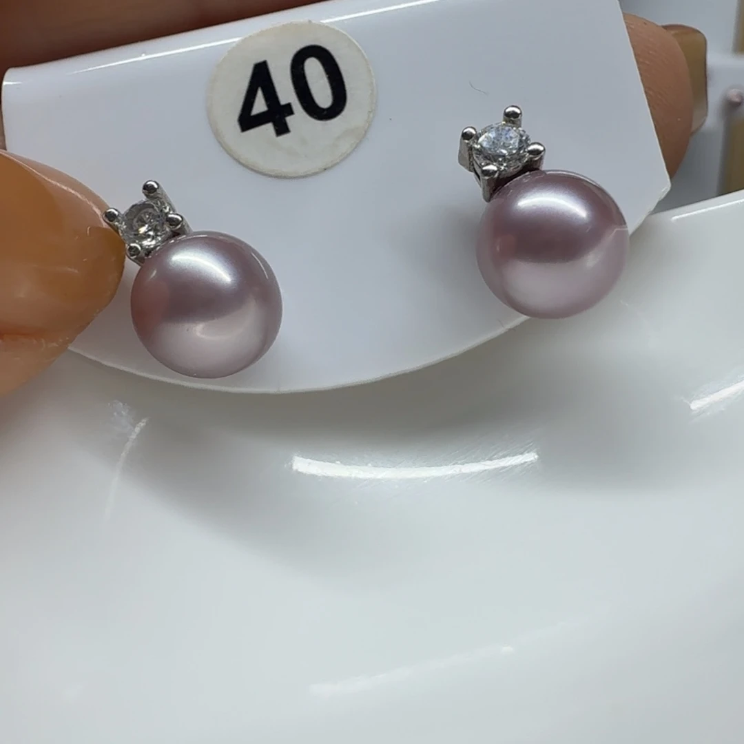 淡水珍珠耳饰银S925镶嵌珍珠