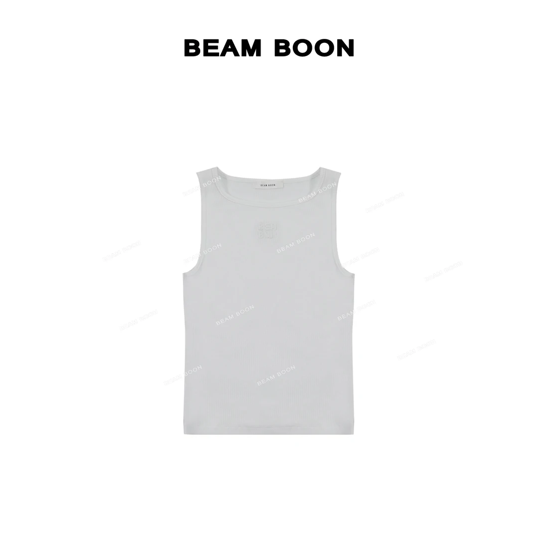 Beam Boon |【miu系千金】巨好穿肌理弹力修身一字领显瘦无袖背心