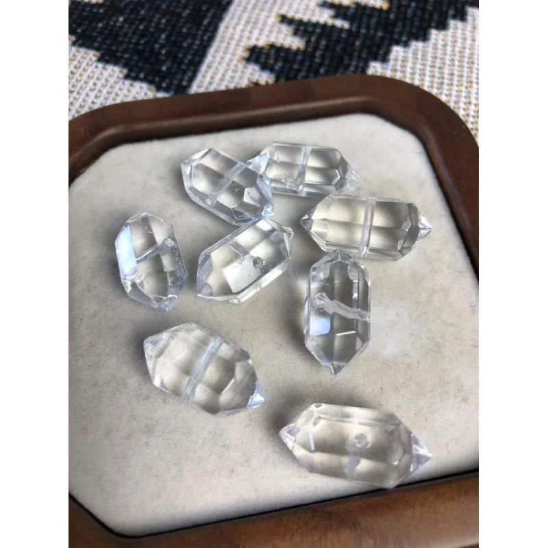 白水晶双尖水晶手串DIY配珠多宝水晶手串DIY配珠配饰
