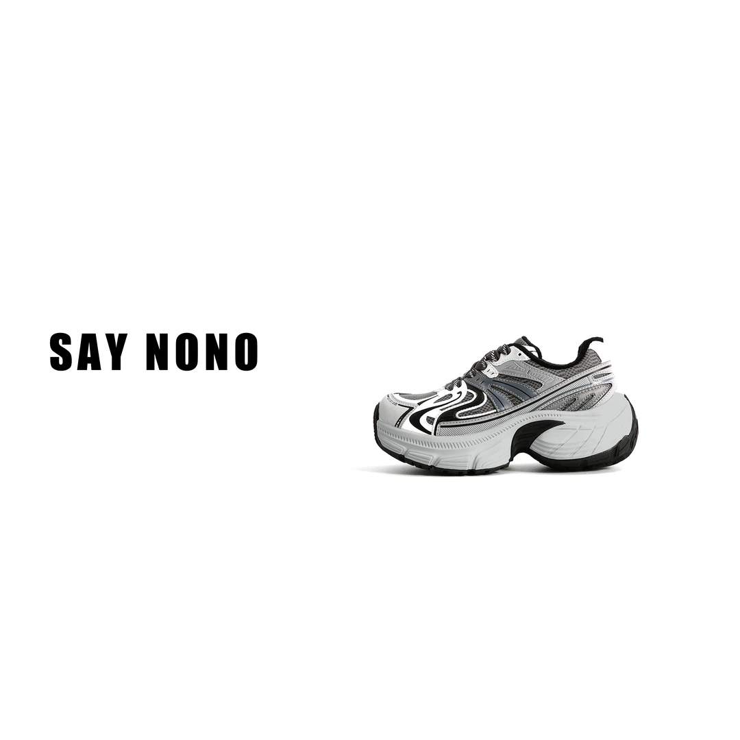 Say nono 1 厚底复古撞色系带通勤百搭增高厚底老爹鞋