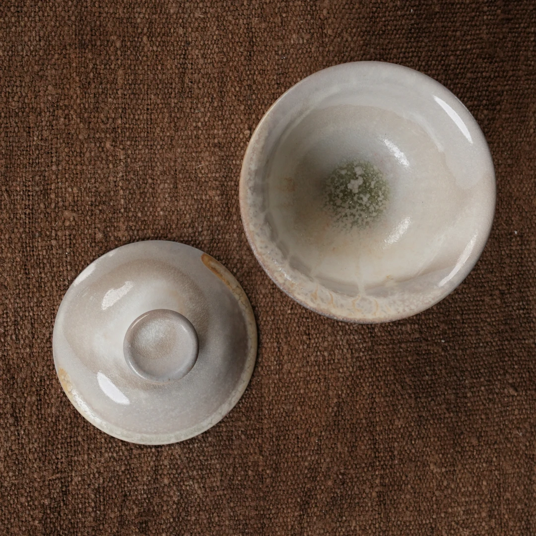 D86号 柴烧盖碗 容量约120ml 景德镇纯柴烧 手工胚自然落灰釉