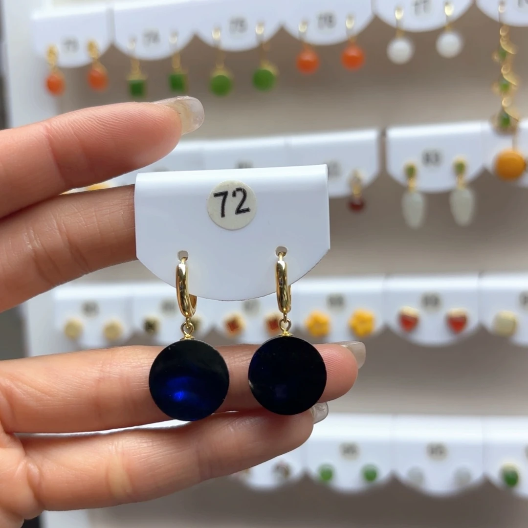 和田玉银S925镶嵌耳饰2