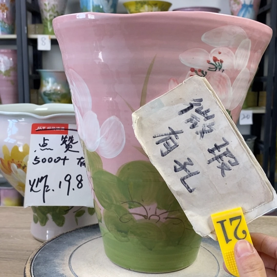 景德镇手工手绘陶瓷花盆