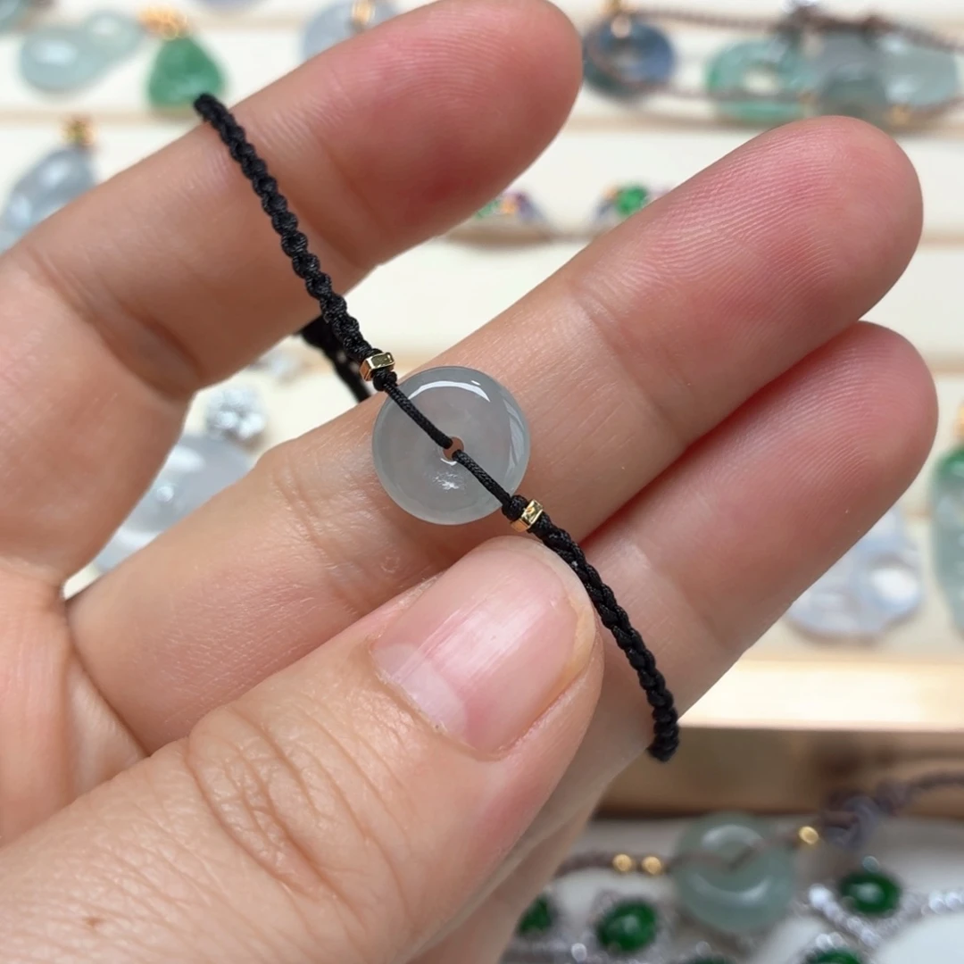 翡翠未镶嵌颈饰翡翠黑手绳