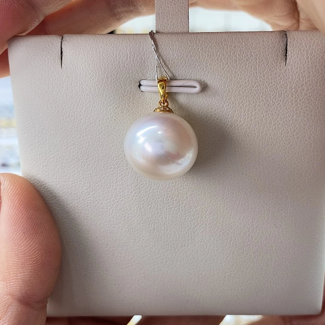 海水珍珠吊坠(不含链)18K金镶嵌澳白15-16m m