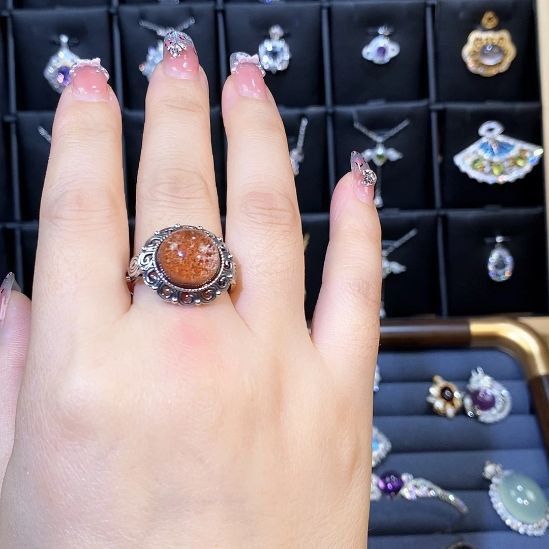 玛瑙/玉髓银S925镶嵌戒指