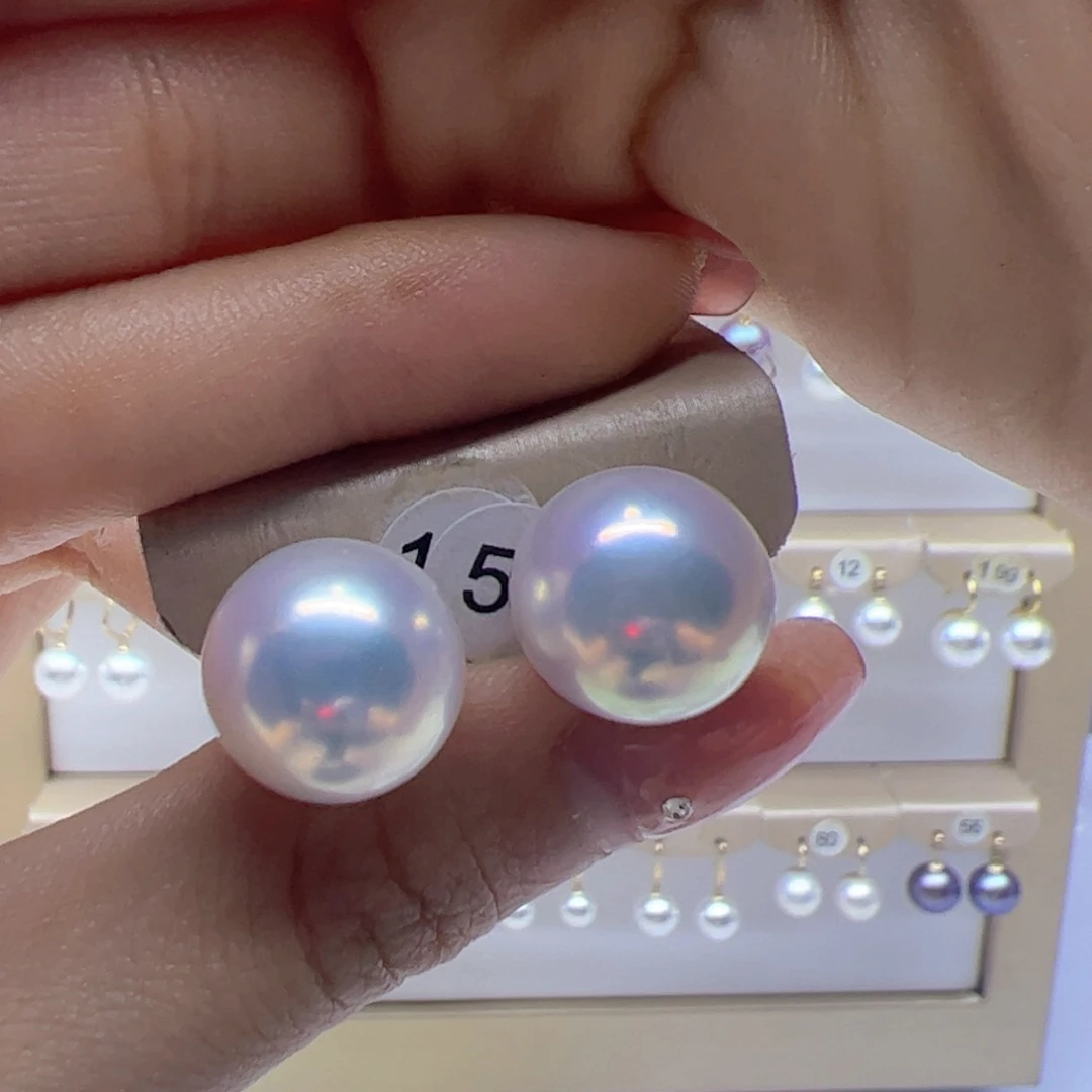 18K金镶嵌淡水珍珠耳饰