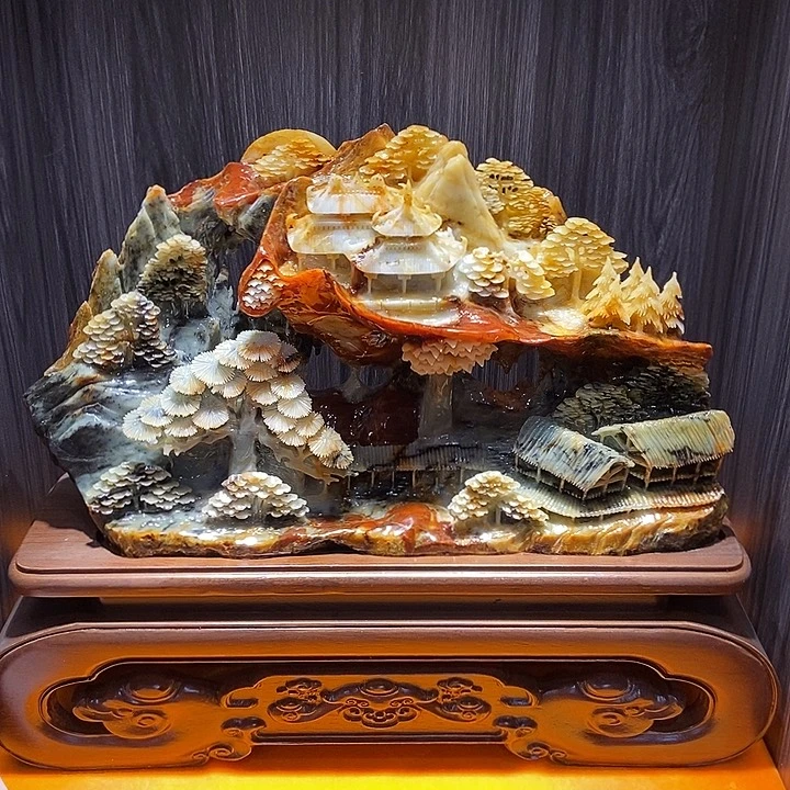 蛇纹石玉（覆膜）合金珠宝奇石