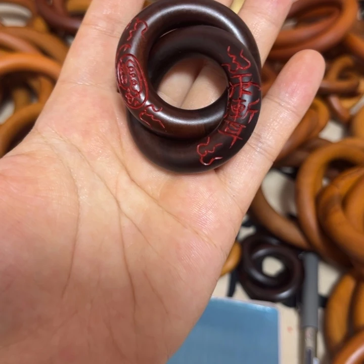 枣木宋*寂内径25玉化手工乾坤圈