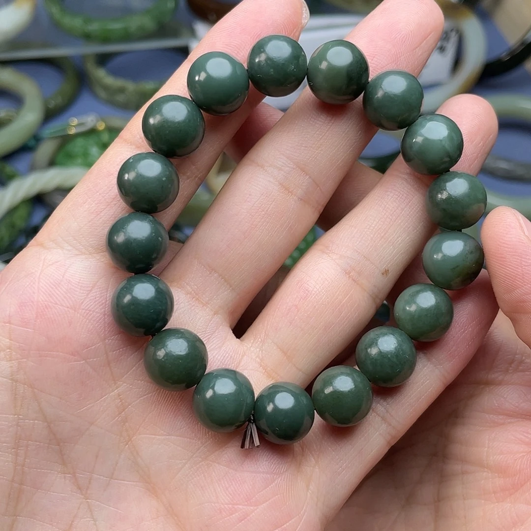 未镶嵌手串和田玉（青玉）小包容